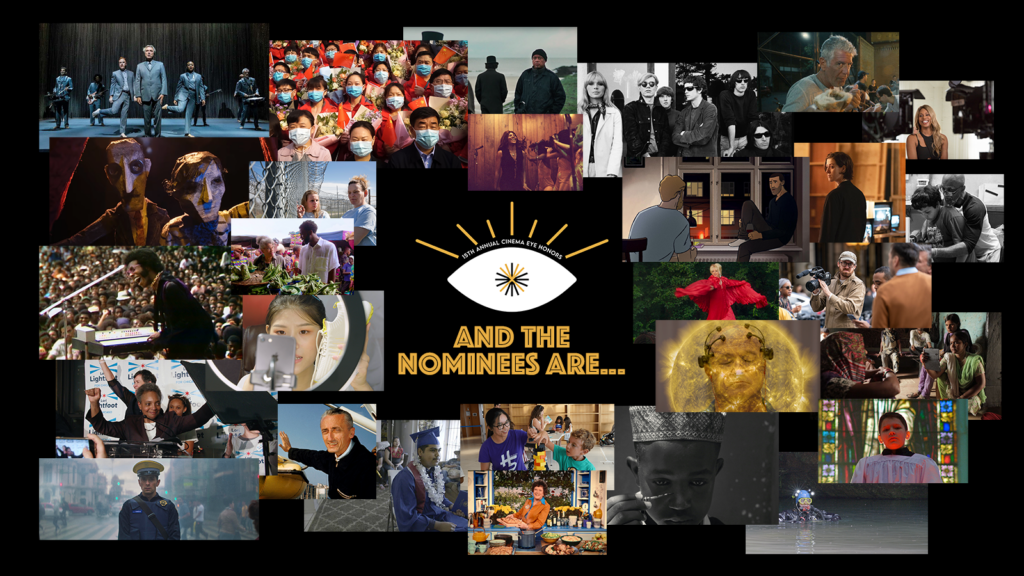 Cinema Eye Honors 2022 Film Nominations collage for Press Announcement